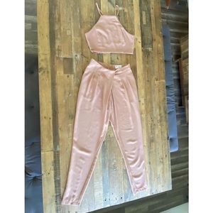 blush crop top & pants set